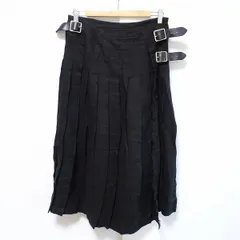 #snc オニールオブダブリン O'NEIL OF DUBLIN スカート S 黒 巻きスカート プリーツ フリンジ アイルランド製 レディース [789929]