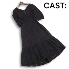 CAST: キャスト コロン 春夏 ANNA★ 花柄 フラワー カットワーク レース ワンピース サマー ドレス Sz.F レディース 黒のサムネイル