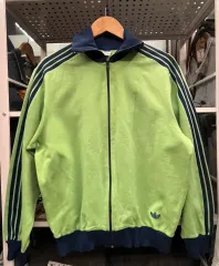 80s 日本版 adidas(アディダス) ジャージ 3本線 トラックトップス ライトグリーン