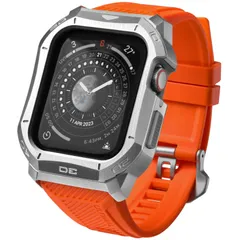【在庫セール】アップルウォッチ バンド カバー 44mm/45mm TPEベルト付きステンレススチールケース 耐衝撃 Watch 調整可能 メンズ Apple スポーツ ギフト 贈り物 ステンレス鋼 記念日 交換バンド アップルウォッチ4/5/6/7/8/9/