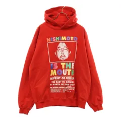 NISHIMOTO IS THE MOUTH (ニシモトイズザマウス) フロントロゴプリントプルオーバーパーカー フーディ レッド