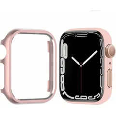 Miimall適応Apple Watch Series8/7 45mmメタル保護ケース アップルウォッチシリーズ8 7 ケース (ローズピンク)