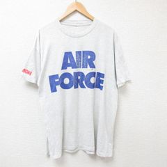 XL/古着 半袖 ビンテージ Tシャツ メンズ 90s エアフォース 大きいサイズ クルーネック 薄グレー 霜降り 25jul07 中古