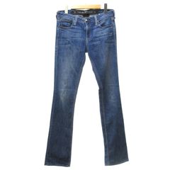 エンポリオアルマーニ EMPORIO ARMANI 美品 REGULAR デニム ジーンズ ストレートパンツ ジッパーフライ ダメージ加工 EAボタン USA製 インディゴブルー 27 約M IBO73のサムネイル