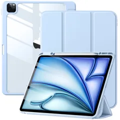 Maledan 対応ipad air 13インチ ケース 2024新型 M2-13インチ 専用ケース アクリル ペンシル収納ホルダー付き PUレーザー/三つ折り 2つスタンド オートスリープ機能 Pencil Proワイヤレス充電収納対応 薄型 軽量 落下保護