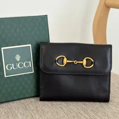 GUCCI パープル レザー 長財布 二つ折り　金金具　ホースビット GUCCI パープル レザー 長財布 二つ折り金金具ホースビット