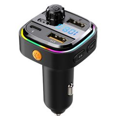 FMトランスミッター スマホの音楽を車で再生 Bluetooth 技適認証済 USB C ポート 20W高出力 QC3.0 急速充電 LED付 シガーソケット 12～24V車対応 携帯 音楽 無線 スマホ iPhone各機種 対応