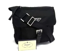 ■新品同様■ PRADA プラダ B8994 テスートナイロン クロスボディ ショルダーバッグ 斜め掛け メンズ レディース ブラック系 FT0310