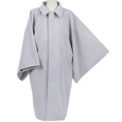 在庫処分 和装コート 角袖 カシミヤ混 ブルーグレー ロング メンズ Mサイズ 日本製 着物 防寒 厳寒 秋冬 おしゃれ か No.3-0718