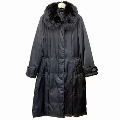 #wnc アクアスキュータム Aquascutum コート 黒 ダウンコート フォックスファー レディース [840107]