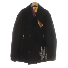 ユニフォームエクスペリメント uniform experiment 19AW ピーコート Pコート ダブル ウール 中綿 シンサレート 裏地カラーチャート柄 4 L 紺 ネイビー UE-192062 /IR ■GY18のサムネイル