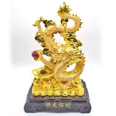 金龍  8の型 如意宝珠 重ね8 招財進宝 樹脂製置物 48cm