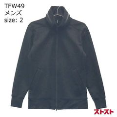 極美品 TFW49 モックネックシャツ 3 M相当 ブラック ロゴワッペン