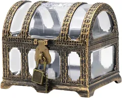 S.fields.inc 宝石箱 ジュエリーボックス 宝箱 海賊 鍵付き おもちゃ アクセサリーケース プラスチック( クリア)