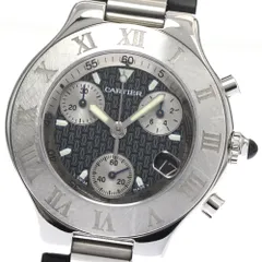 カルティエ CARTIER W10125U2 クロノスカフ デイト クォーツ メンズ_  