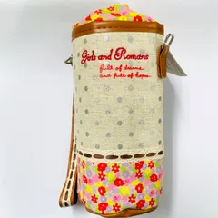 ペットボトルケース　ガール＆ロマンス（水玉ドット×小花柄）　レース付きストラップ　ドリンクホルダー・ペットボトルホルダー　ファンシー・平成レトロ・昭和レトロ・クラックス