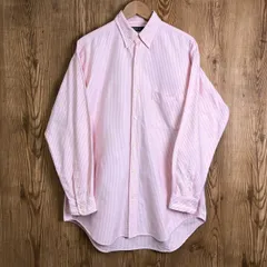 90s Polo by Ralph Lauren ポロ ラルフローレン The Big Oxford ピンク×白 ストライプ柄 ボタンダウン 長袖シャツ サイズ 160 メンズ L位 古着 s24102876