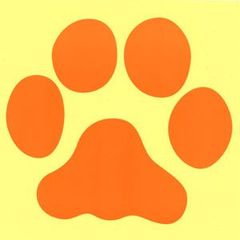 巨大肉球ステッカー（オレンジ）