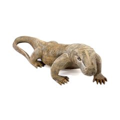 木彫り オブジェ 『コモドドラゴン 』 全長80cm 手彫り 彫刻 爬虫類 コモドオオトカゲ 置き物 アジアン リゾート 雑貨