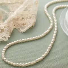 ネックレス レディース パール 真珠 2連 ロングネックレス 首回り90cm 直径7mm 長い 長め ドレスに合う 大人 上品 気品 繊細 エレガント ゴージャス 美しい シンプル パーティー 誕生日 バースデー 結婚式 二次会 卒業式 入学式