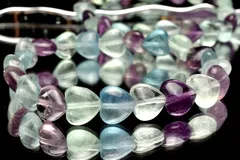 マルチカラー フローライト　9.5x10mm　ハート ブレスレット 1個売り パワーストーン 天然石 _BG6084