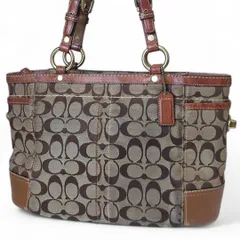 良品 COACH コーチ トートバッグ キャンバス シグネチャー ターンロック