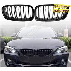 BMW 3シリーズ F30 F31 F35 キドニーグリル ブラック外装パーツ フロントグリル ラジエターグリル 2012-2019 アクセサリー ダブル-艶有り