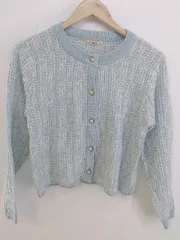 ◇ ems excite エムズエキサイト 長袖 ニット カーディガン サイズF ブルー系 レディース P  【中古】 【1210140001884】