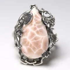  〔R337-8〕SV925 高品質 トムソナイト ピンクラリマー リング 指輪 フリーサイズ