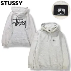 【定番】 ステューシー STUSSY ショーンフォント ロゴ プリント パーカー スウェット トレーナー フーディー プルオーバー 裏起毛 M 霜降り グレー ストリート カジュアル ウェア メンズ