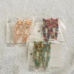 ネコヘアクリップ３色6点セット（B)前髪クリップヘアアクセサリー髪飾り猫グッズ