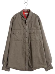 【お得なクーポン配布中!】 80s USA製 エルエルビーン コットン ツイル 長袖 シャツ メンズ L / 古着 ヴィンテージ チェック フランネル ライナー付き ジャケット 無地