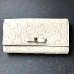 GUCCI マイクロGG インターロッキング レザー 長財布 アイボリー GUCCI マイクロGG インターロッキング レザー 長財布 アイボリー