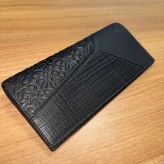 超格安価格 ☆美品 ロエベパズルステッチ長財布ホリゾンタルウォレット黒紺 小物
