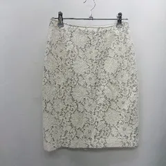 ◇ Θ NATURAL BEAUTY BASIC 花柄レース ミニ丈 タイト スカート サイズXS オフホワイト グレー レディース E  【1501230000994】