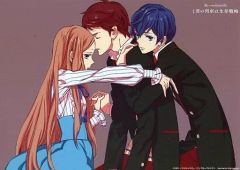 [중고] 종이 제품 칸바 & 아키마 & 요시 호시노 리리 선생님 신작 일러스트 시트 [극장판 RE:cycle of the PENGUINDRUM 전편 너의 열차는 생존 전략] 제1탄 입장자 특전