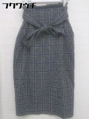 ◇ ◎ nano&co ナノアンドコー nano universe チェック 膝下丈 タイト スカート サイズ36 グレー ブルー系 レディース  【中古】 【1111050011089】