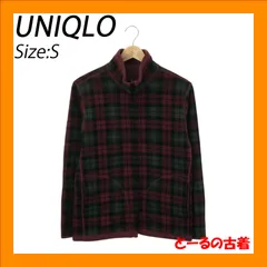 UNIQLO ユニクロ フリース ジャンパー アウター 長袖 ジップアップ カジュアル ポケット リバーシブル おしゃれ レディース レッド 赤 チェック S