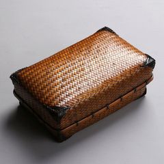 新入荷 新作収納ボックス 旅行用の茶籠 竹の箱 携帯 茶器入れ 茶道具 竹編細工籠 竹細工 収納する 手作り