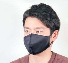ハンドメイド！　スポーツ＆レジャーマスク　日本製　シルキーブラック
