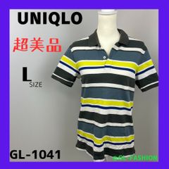 超美品　UNIQLO　ユニクロ　メンズ　ポロシャツ　ﾎﾞｰﾀﾞｰ　送料無料