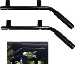 KURT ECP 互換品ジープ/Jeep JK ラングラー/Wrangler 2007～ フロントグラブハンドル アシストグリップ 専用設計 補助 パイプ 運転席/助手席/後部座席 2個セット(リア用/ブラック)