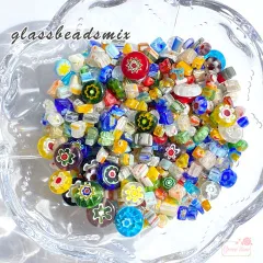 ガラス ビーズ ミルフィオリ カラフル ミックス 20g beads983のサムネイル