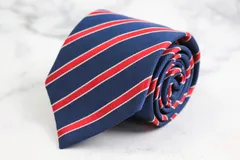 バーバリー ブランド ネクタイ シルク ストライプ柄 ホースマーク ノバチェック 高級 PO メンズ ネイビー BURBERRY 【中古】