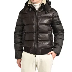 MOORER ムーレー / WRIGHT-MAS レザー ダウンジャケット 秋冬 アウター レザー100% ダークブラウン 420448