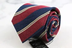 パーフェクトスーツ ブランド ネクタイ シルク ストライプ柄 ハンドメイド 未使用タグ付 PO メンズ ネイビー P.S.FA