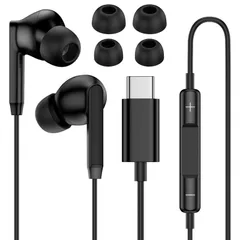 【数量限定】タイプc イヤホン Type-Cイヤホン 有線【業界初売り iphone15/16対応 】USB-Cイヤホン 有線 TYPE-Cジャック HIFI音質 音量調整 重低音 高密着遮音設計 マイク付き 通話可能 ハイレゾ クリア通話 音量調節 ステレオ