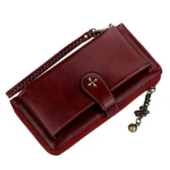 ☆ ワイン ☆ 財布 スマホ収納 カード収納 大容量 長財布 レディース かわいい ロングウォレット お財布 財布 おさいふ サイフ 長サイフ クラッチウォレット レディース財布 ウォレット 多機能 大容量 合成皮革 合皮 カジュアル 可愛い ギフト 贈り物