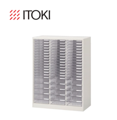 ①イトーキ / ITOKI　クリスタルトレイ書庫（esキャビネットシリーズ）H1-M1280KAF-W9　業務用　収納棚　書類庫