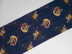 ☆ふんどし☆紺に風神雷神模様プリントの六尺褌１８×２８０ｃｍ「褌工房さっぽろ」